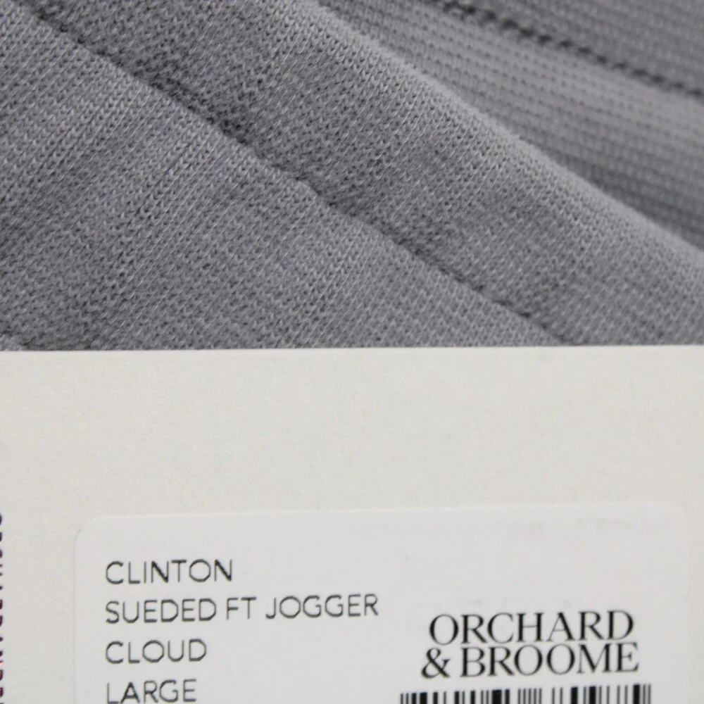 Orchard & Broome NWT Jogger Sweatpants Size L Clinton in Cloud Gray Cotton Blend